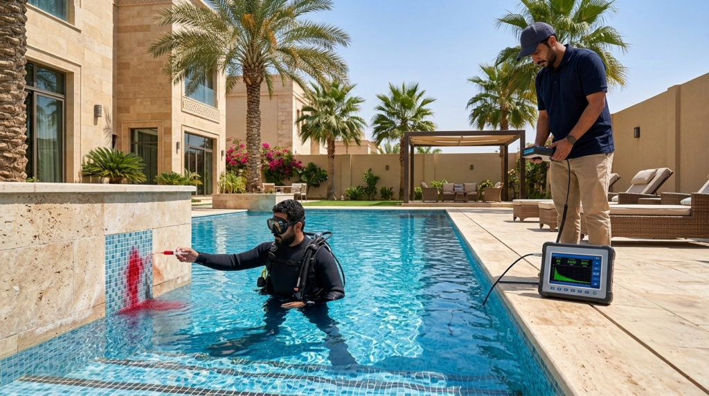 كشف تسربات المسابح بالرياض